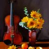 Aesthetic Still Life With Roses And Violin Diamond Painting