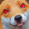 Aesthetic Fox With Red Eyes Diamond Painting