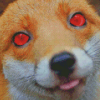 Aesthetic Fox With Red Eyes Diamond Painting