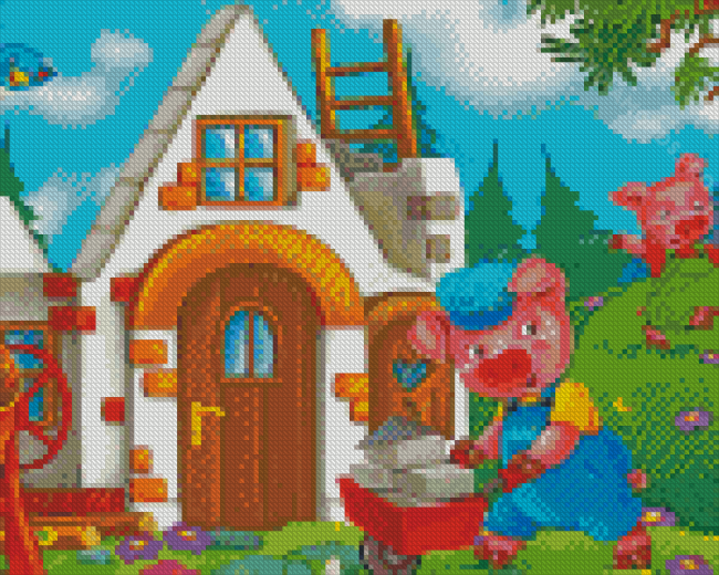 Aesthetic Three Little Pigs Diamond Painting