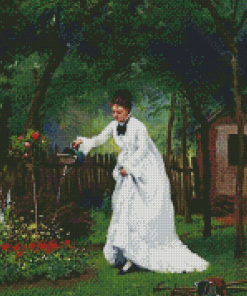 Aesthetic Woman Gardening Diamond Painting