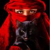 Arab Lady And Black Cat Diamond Painting