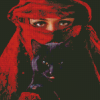 Arab Lady And Black Cat Diamond Painting