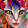 Beautiful Cubist Kitten Diamond Painting