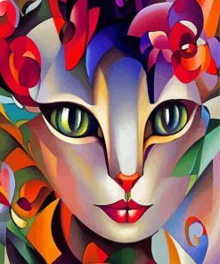 Beautiful Cubist Kitten Diamond Painting