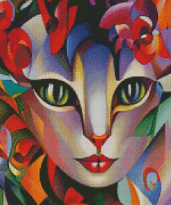 Beautiful Cubist Kitten Diamond Painting