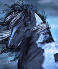 Black Gypsy Vanner Horse Diamond Painting