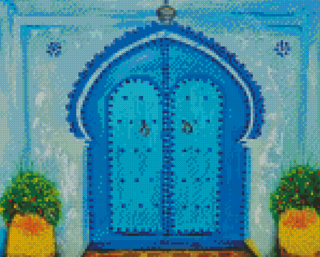 Blue Moroccan Doorway Diamond Painting