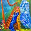 Blue Angel Playing Music Diamond Painting