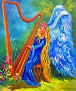 Blue Angel Playing Music Diamond Painting