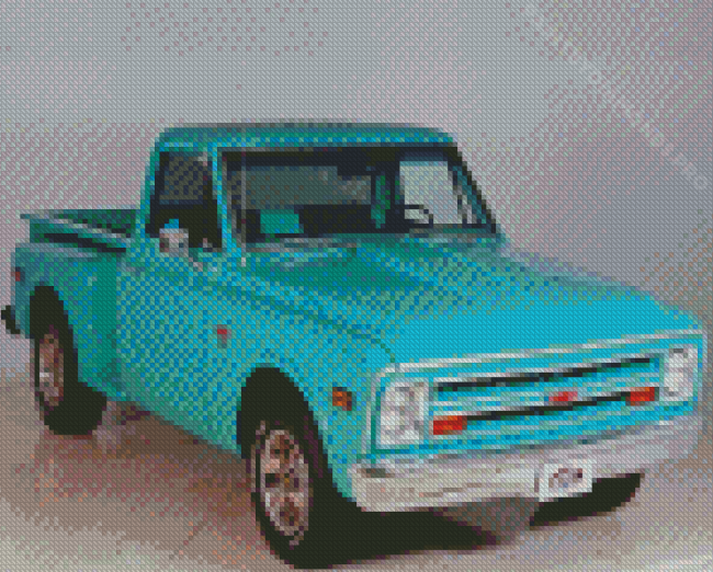 Blue Chevrolet 68 Truck Diamond Painting