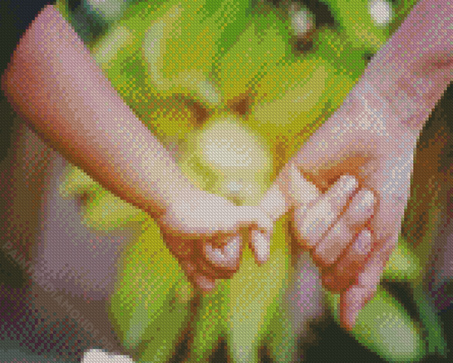 Child Holding An Adults Hand Diamond Painting