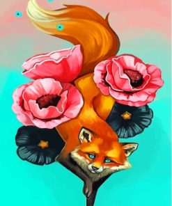 Cool Floral Fox Diamond Painting