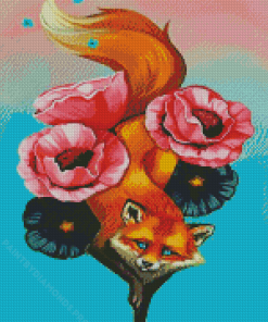 Cool Floral Fox Diamond Painting