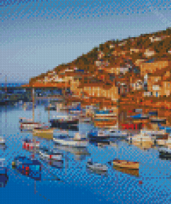 Cornwall Harbor Boats Diamond Painting