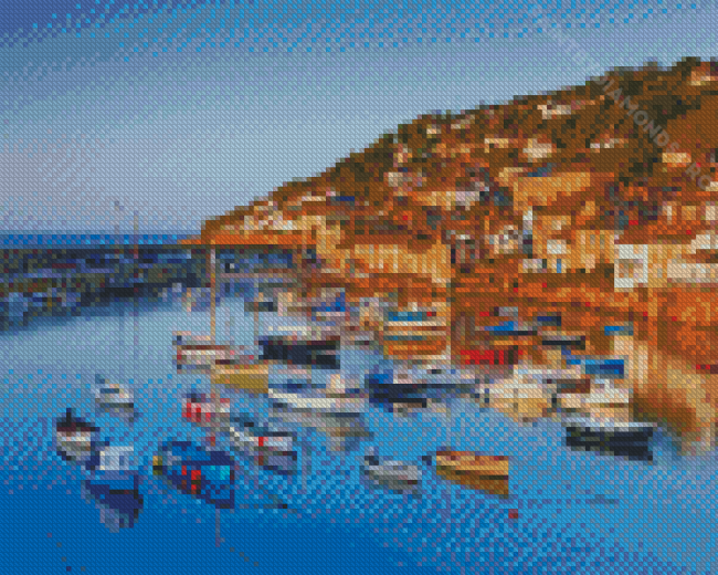 Cornwall Harbor Boats Diamond Painting