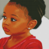 Cute Black Baby Girl Diamond Painting