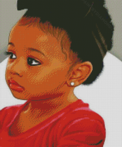 Cute Black Baby Girl Diamond Painting