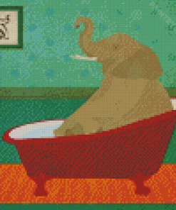 Elephant In Tub Diamond Painting