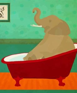 Elephant In Tub Diamond Painting