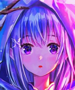 Emilia Re Zero Anime Girl Diamond Painting