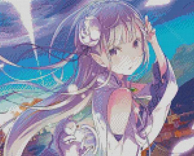 Emilia Re Zero Anime Diamond Painting