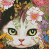 Floral Cat Diamond Painting