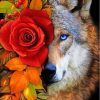 Floral Wolf Diamond Painting