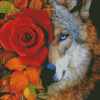 Floral Wolf Diamond Painting