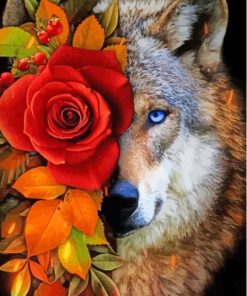 Floral Wolf Diamond Painting