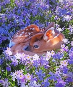 Flower Deer Diamond Painting