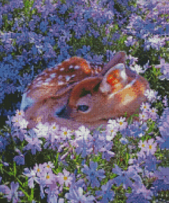 Flower Deer Diamond Painting