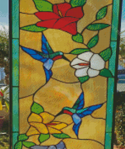 Flowering Stained Glass Window Diamond Painting