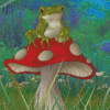 Frog On Toadstool Diamond Painting