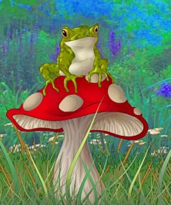 Frog On Toadstool Diamond Painting