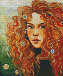 Girl With Curly Hair Diamond Painting