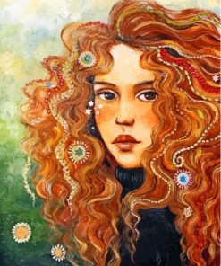 Girl With Curly Hair Diamond Painting