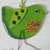 Green Glass With Bird Diamond Painting