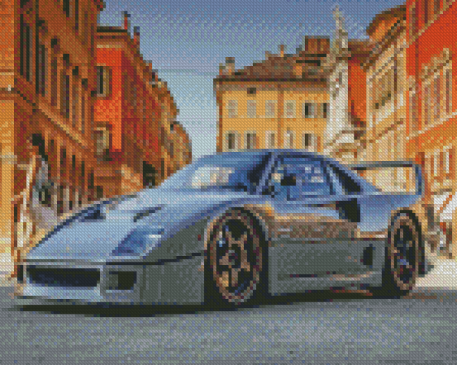 Grey Ferrari F40 Diamond Painting