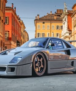 Grey Ferrari F40 Diamond Painting