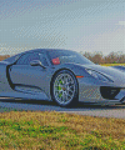 Grey Porsche 918 Diamond Painting