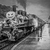 Halloween Black And White Train Diamond Painting