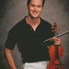 Handsome Man Posing Violin Diamond Painting