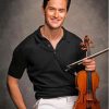 Handsome Man Posing Violin Diamond Painting