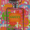 Hermes Gucci Perfume Splatter Art Diamond Painting