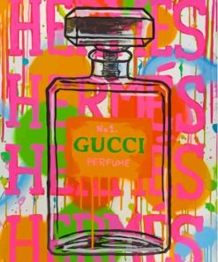 Hermes Gucci Perfume Splatter Art Diamond Painting