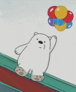 Ice Bear And Balloons Diamond Painting