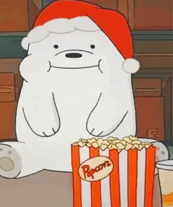 Ice Bear And Pop Corn Diamond Painting