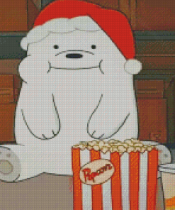 Ice Bear And Pop Corn Diamond Painting