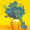 Irises Bouquet In Yellow Vase Diamond Painting